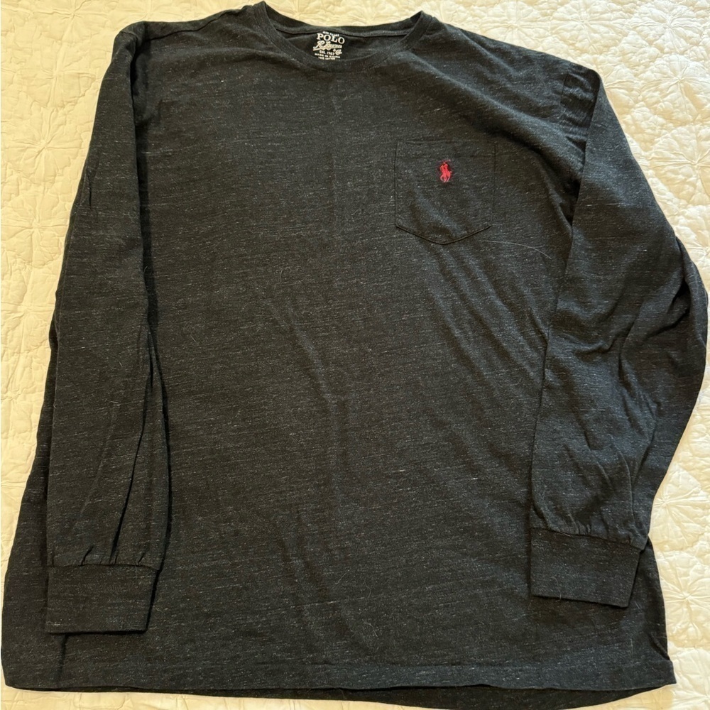 Ralph Lauren Polo Long Sleeve Pocket T Shirt US XL Charcoal Gray
